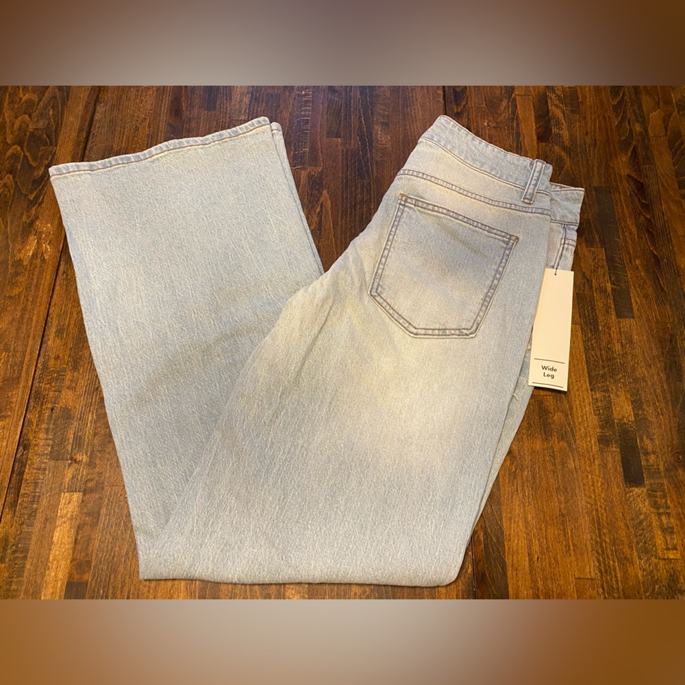 Women's No Boundaries Wide Leg Baggy Jeans Size 4 Grunge Y2K Fringe Light Wash - Picture 7 of 10